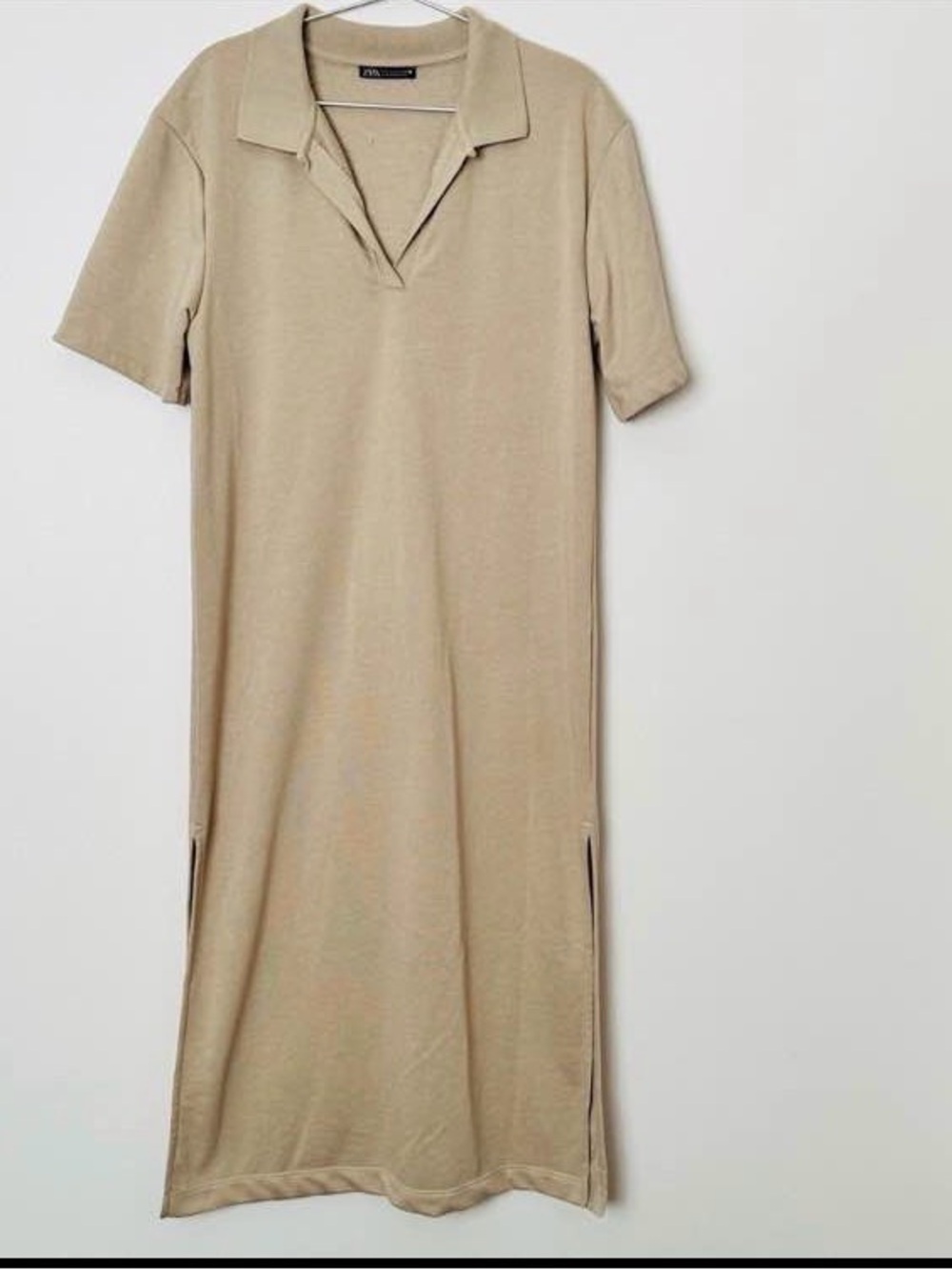 Zara Beige Polo Midi Dress
